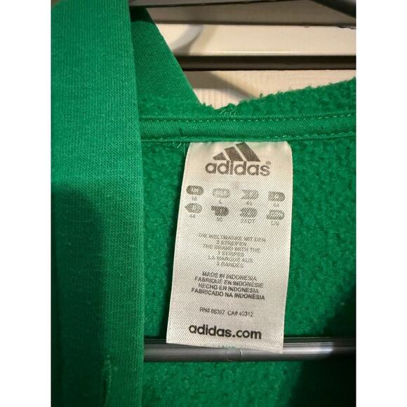 Adidas Green with Gray Stripped Women's L Fleece Jacket Vintage - Picture 5 of 7